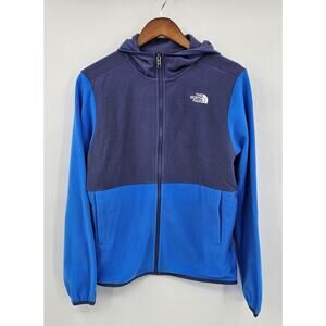 The North Face Boys M 10 Teen Glacier Full Zip Hooded Jacket Optic Blue NWT